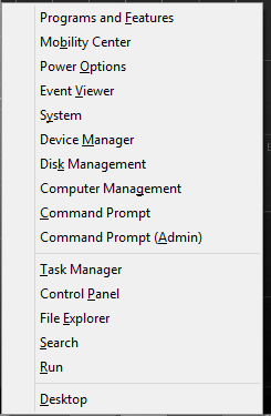Windows 8 WinX Menu
