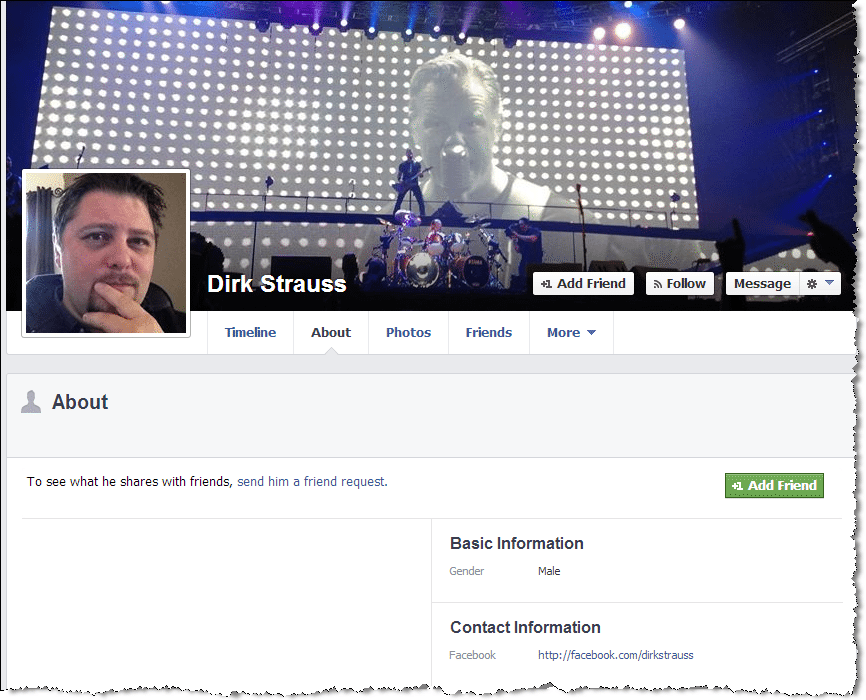 facebook privacy profile page