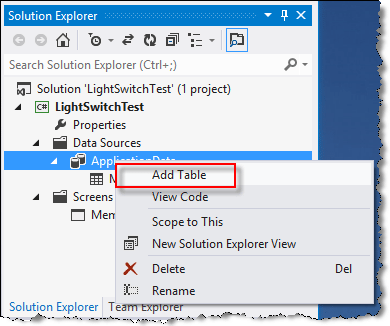 Extending LightSwitch data source