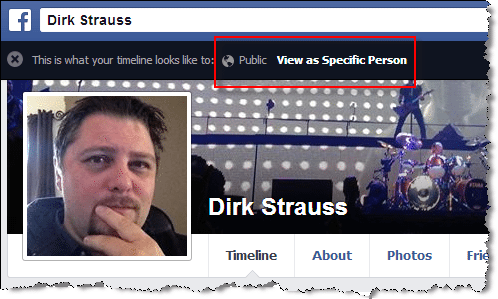 Facebook Privacy view as person or global