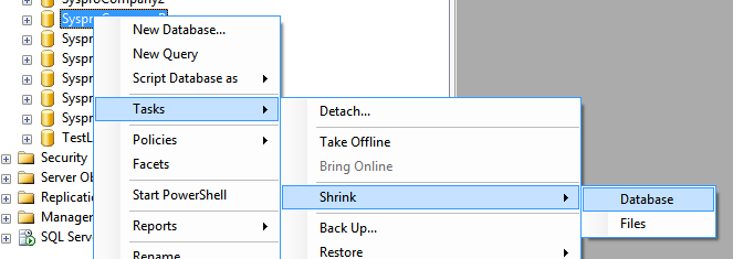 Shrink Bloated Development Databases