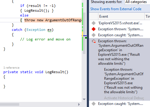 Visual Studio 2015 IntelliTrace