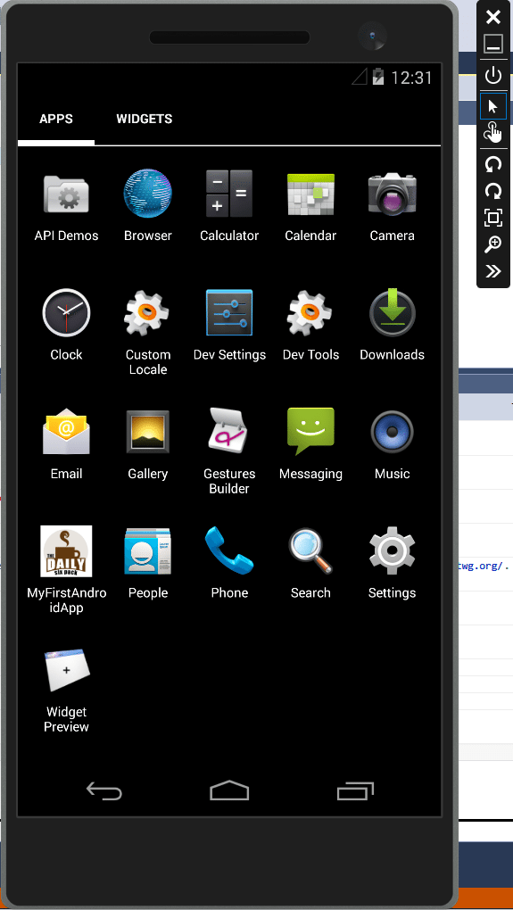 Visual Studio Enterprise 2015 Android Emulator Icons