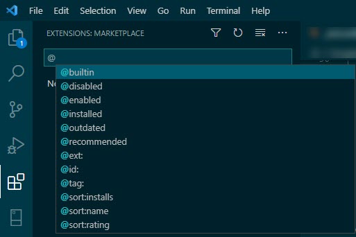 Manage Visual Studio Code extensions with commands
