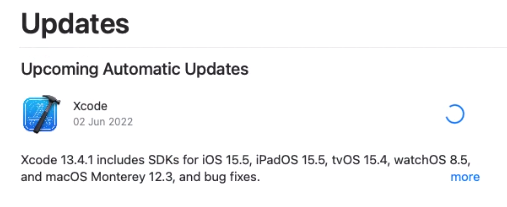 Xcode Update Stuck for hours on Updating