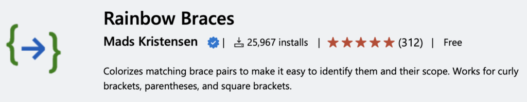 Rainbow Braces on Visual Studio Marketplace